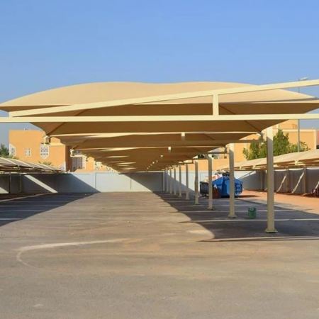 مظلات هرمية مُدعمة من أعلي وأسفل | مظلات وسواتر جابر عبد الله