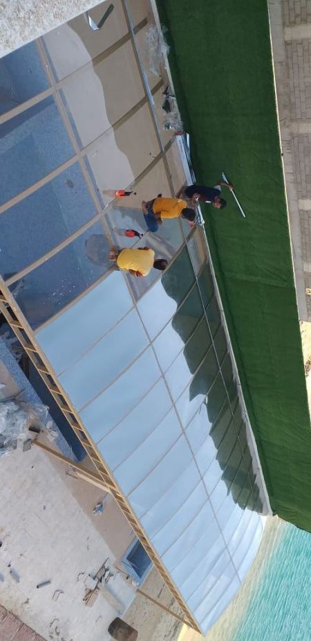 مظلات لكسان بتغطيات شبيهة بالزجاج0500301445 | شاهد الصور‏